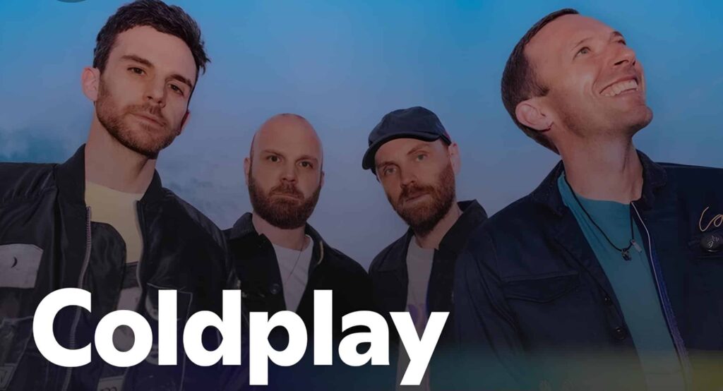 Promotional image of the band Coldplay for Spotify