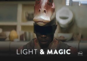 Light and Magic docuseries promotional image with the actor playing Jar Jar Binks on the cover