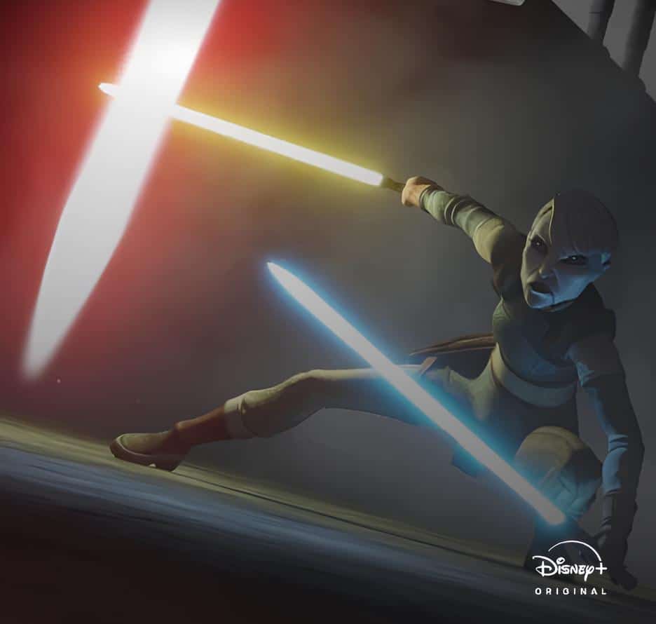 screenshot of Asajj Ventress from the disney+ show The Tales of the Underworld for top 10 shows on disney