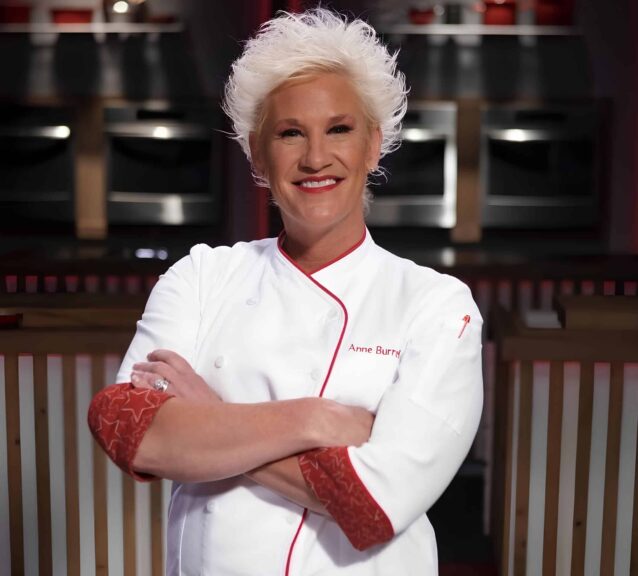 screenshotted image of Anne Burrell from Food Network instagram tribute