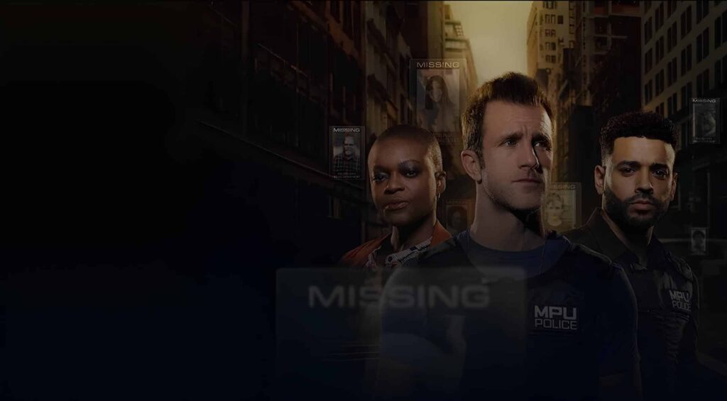ALERT: Missing Persons Unit tv series promotional image on amazon prime video