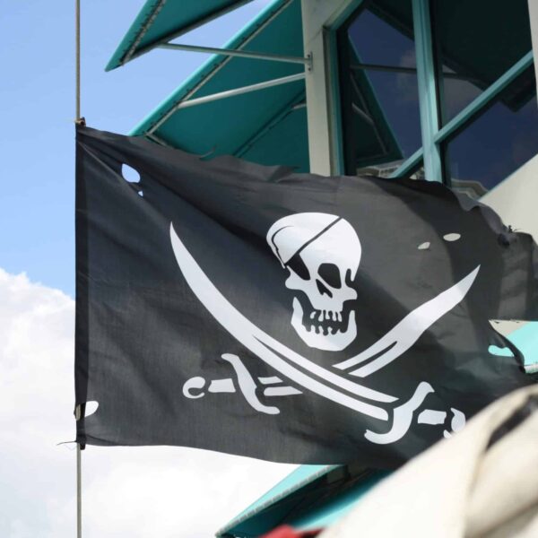 Piracy flag, skull and crossbones