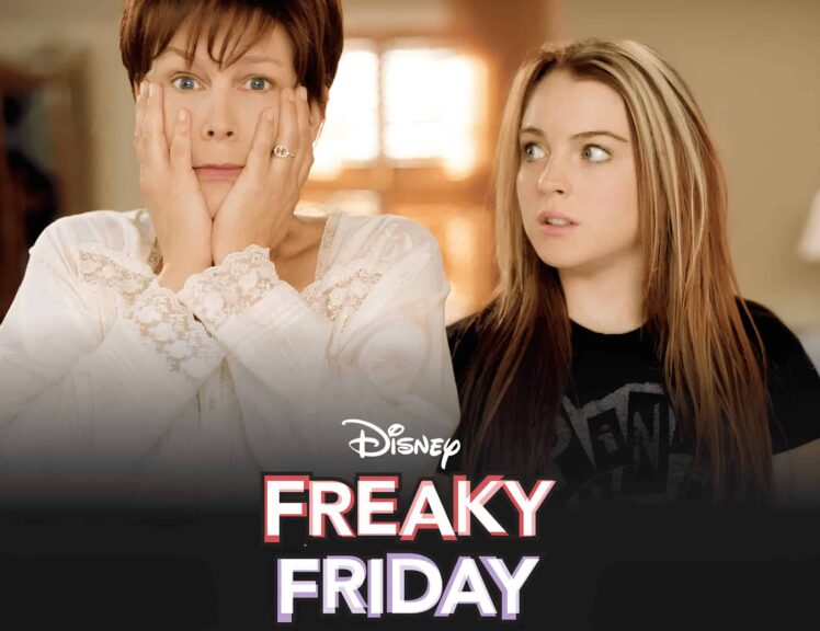 screenshotted promotional image from Disney+ for the 2003 movie Freaky Friday