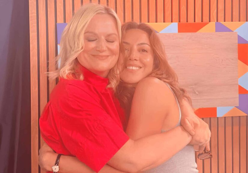 Aubrey Plaza and Amy Poehler from must-listen Good Hang with Amy podcast
