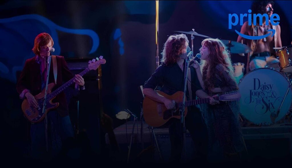 promotional image for tv series Daisy Jones and The Six available on amazon prime video