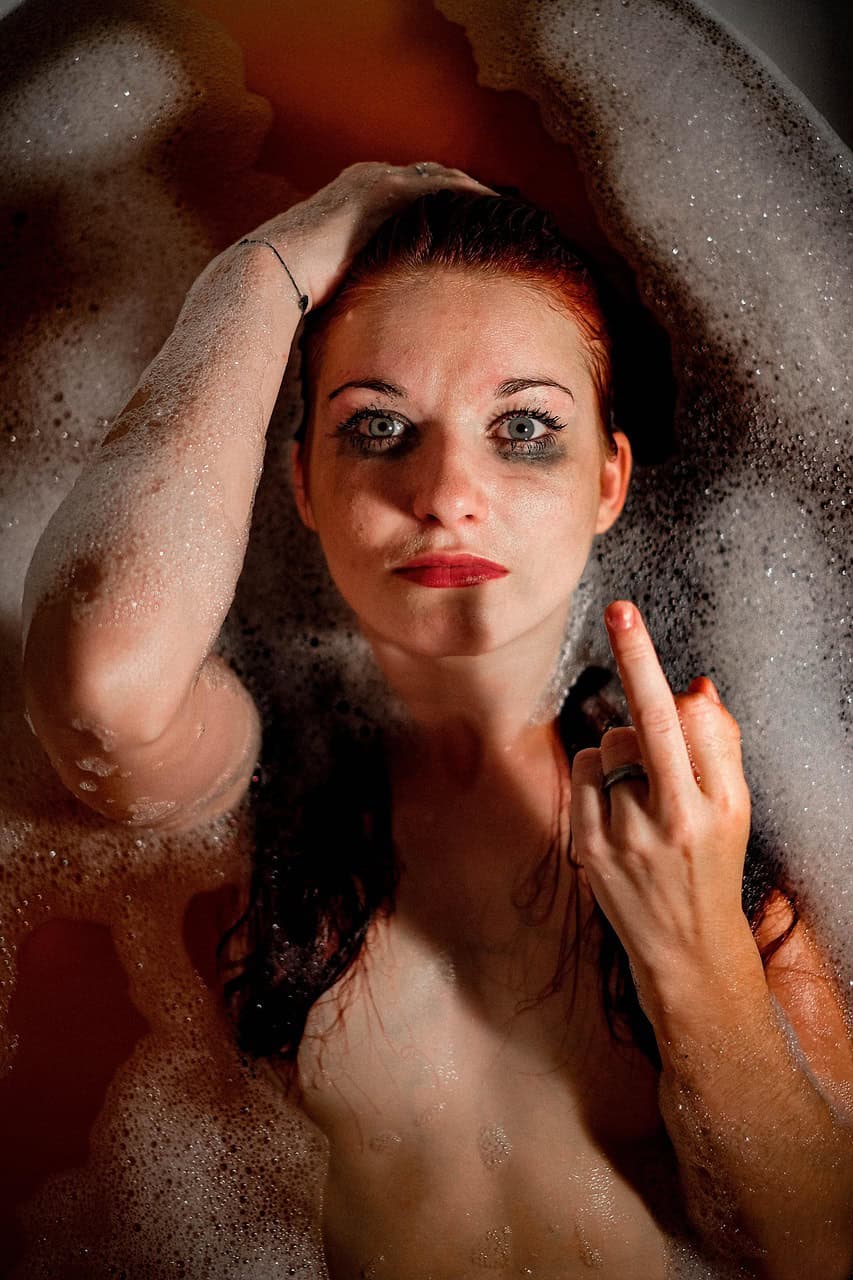 woman, depression, sad girl, gesture, bath, smudged makeup, sad, alone, depressed, lonely, grief, pain, sadness, unhappy, girl, female, person, young, portrait grunge makeup smudged