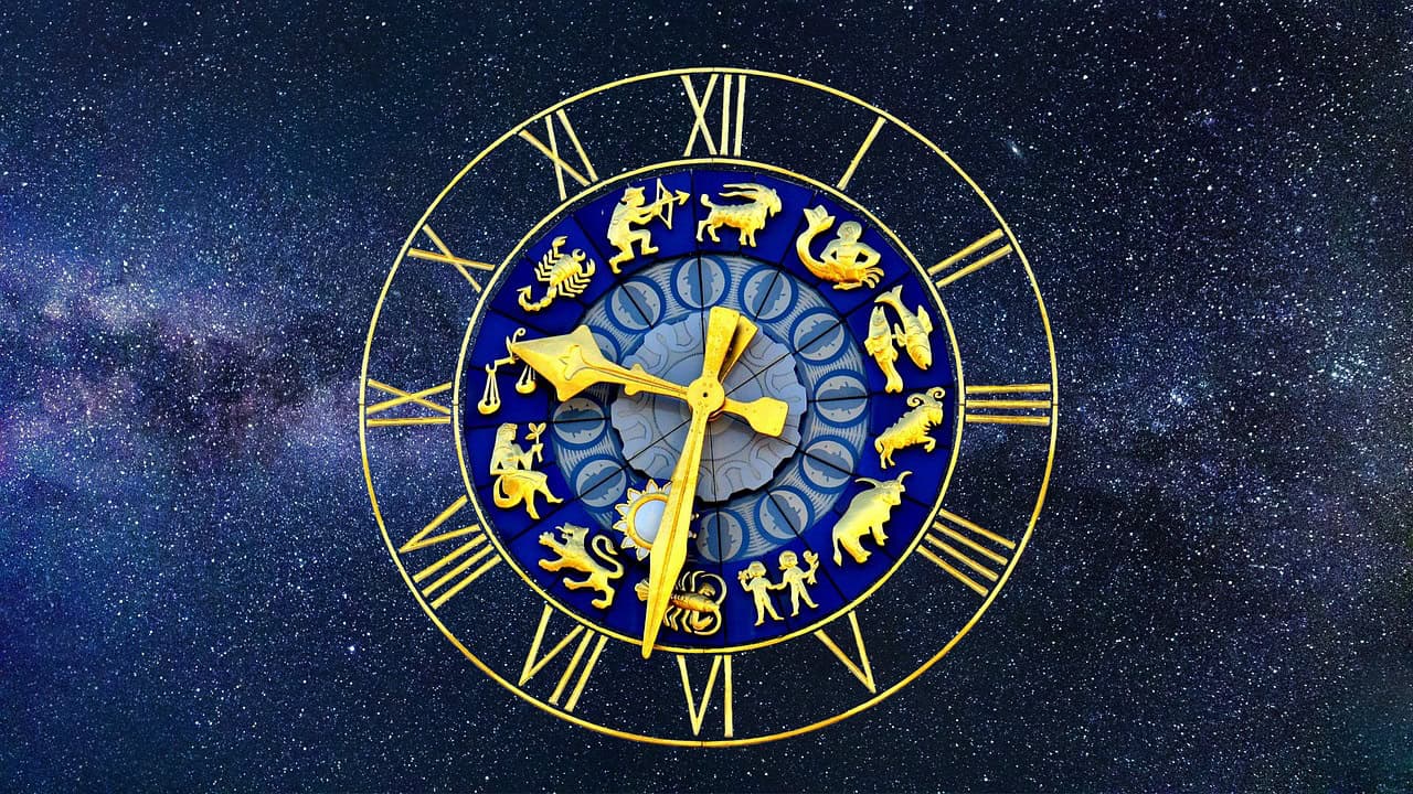 clock, zodiac sign, time of, pointer, dial gold, blue, blue time, blue clock, zodiac sign, zodiac sign, zodiac sign, zodiac sign, zodiac sign, eclipse, eclipse season, zodiac effect