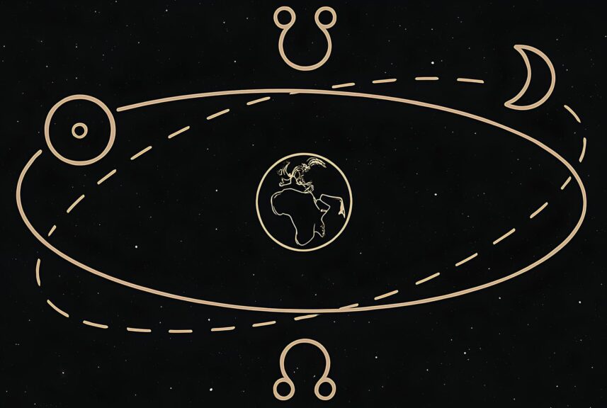 generated image depicting the north and south nodes in astrology