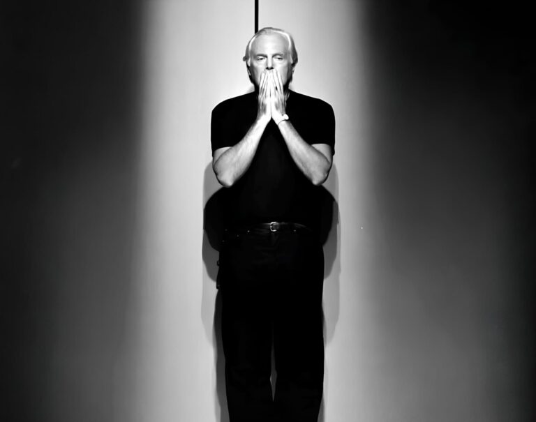 Giorgio Armani, black and white, italian designer, fashion designer