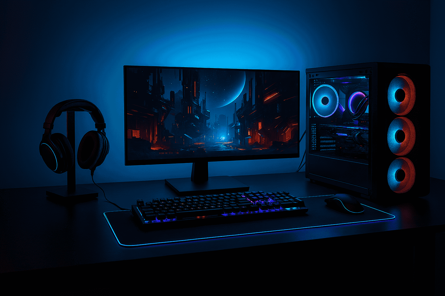 Desktop gaming setup