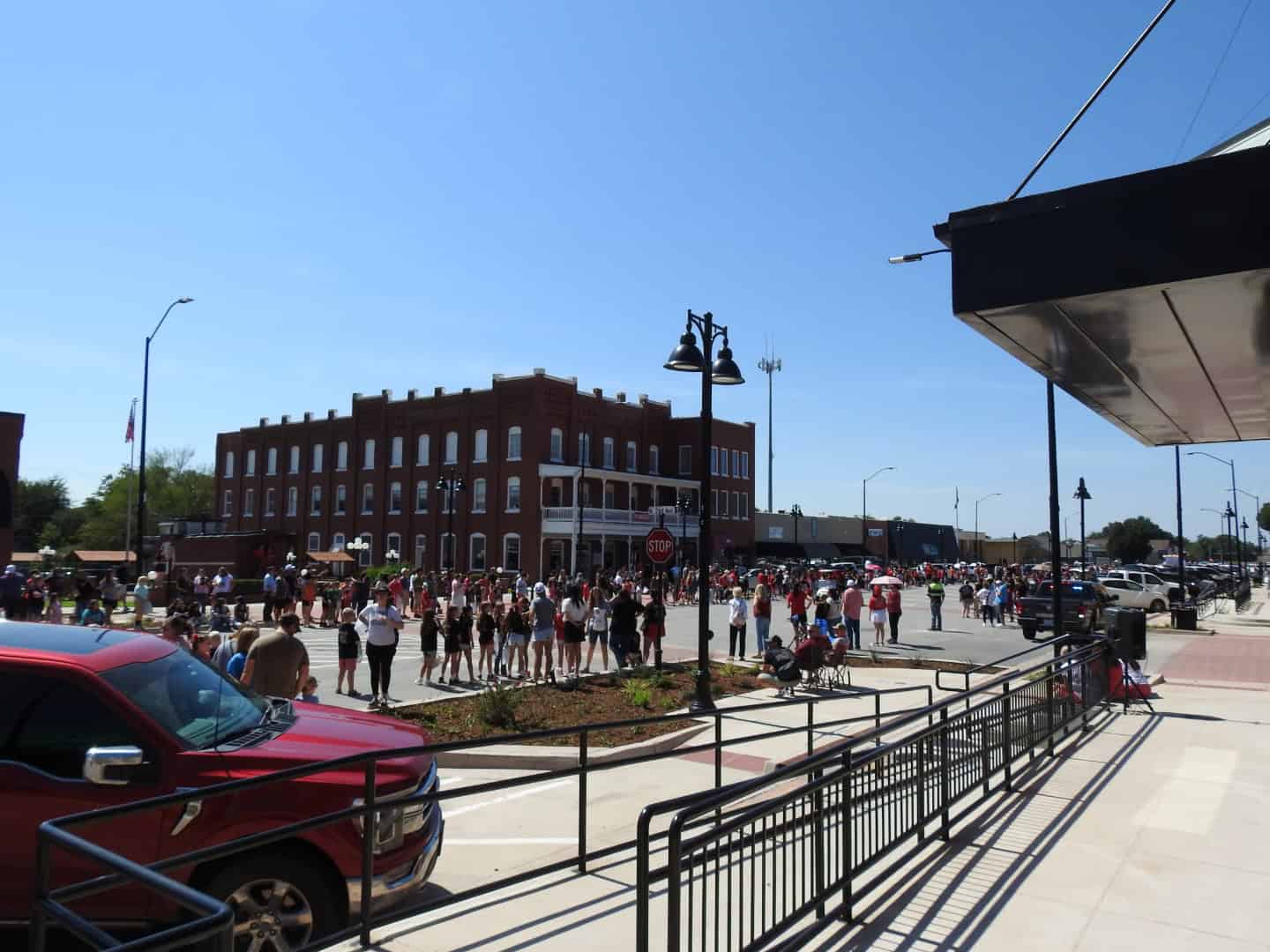 Dragon's fans gathering for the 2025 Homecoming Parade, Purcell, Oklahoma.