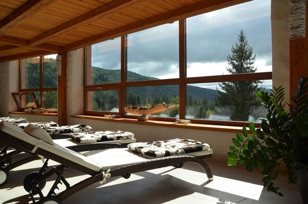 spa, relax, window view, interior design, deck chair, vacations, idyllic, leisure time, spa, spa, spa, spa, spa