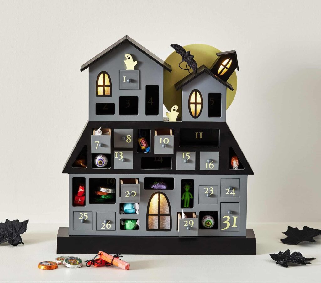 Haunted House Light-Up 3-D Advent Calender courtesy of Pottery Barn