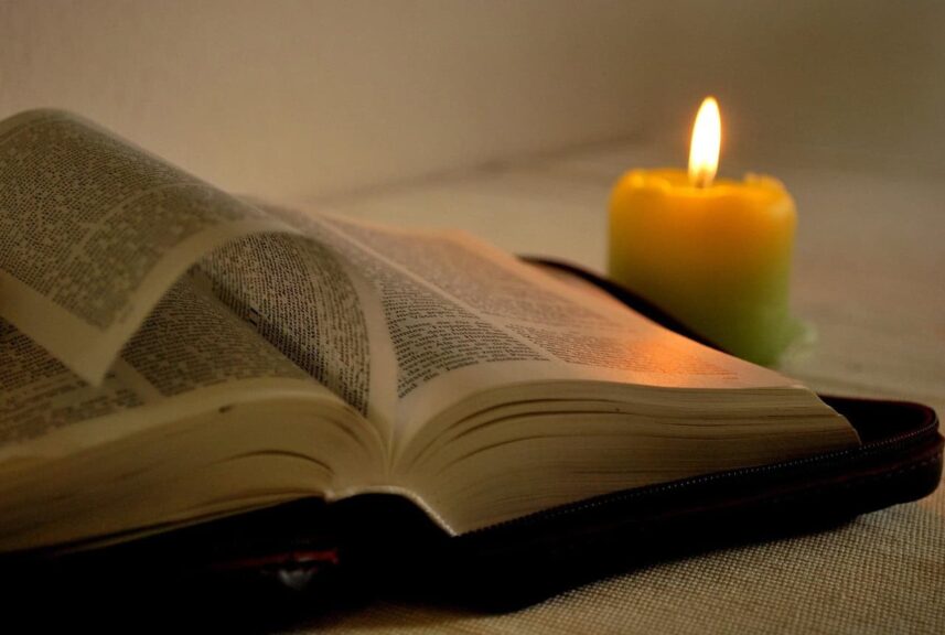 read, a book, candle, bible, bible, bible, bible, bible, bible, daily devotion