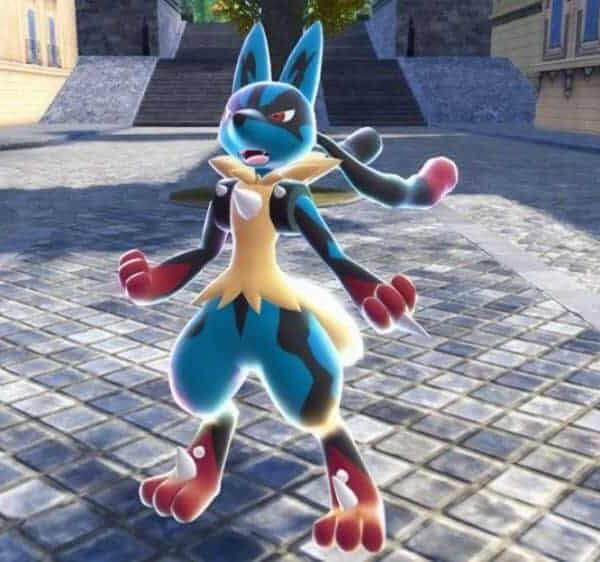Fighting-type Mega Lucario in Pokémon Legends: Z-A