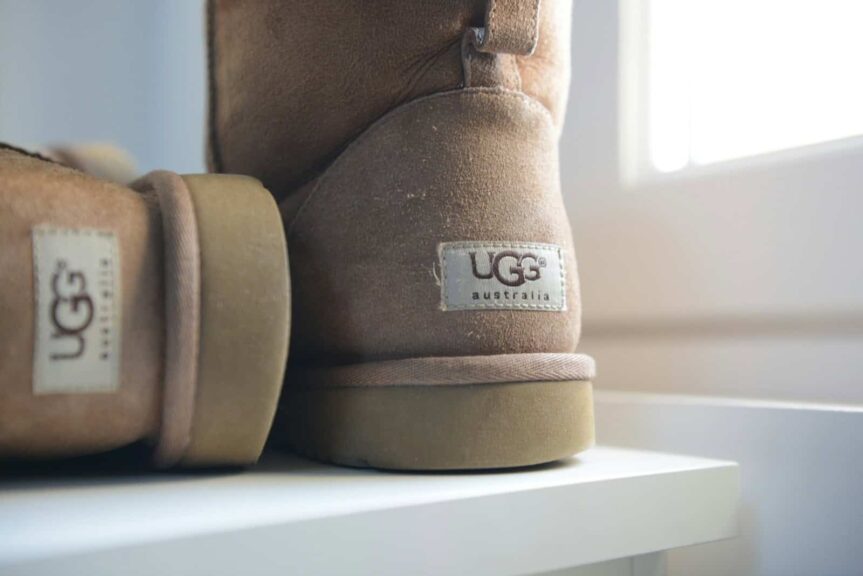 Ugg, fall, brown and white fur boots