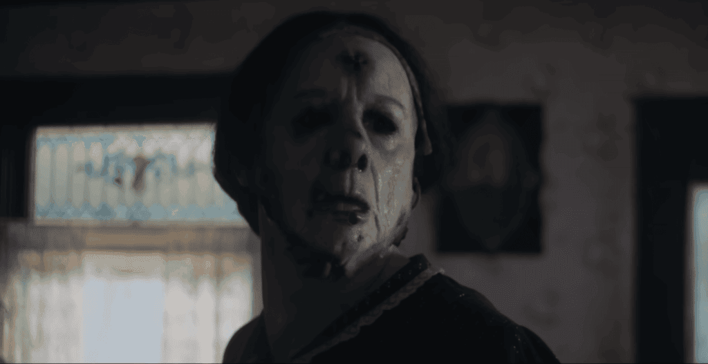 Monster The Ed Gein Story, Netflix, Ryan Murphy, crime drama, skin suit, mother, face mask,