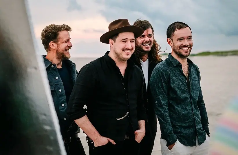Mumford & Sons, left to right: Ted Dwane, Marcus Mumford, Winston Marshall, Ben Lovett.