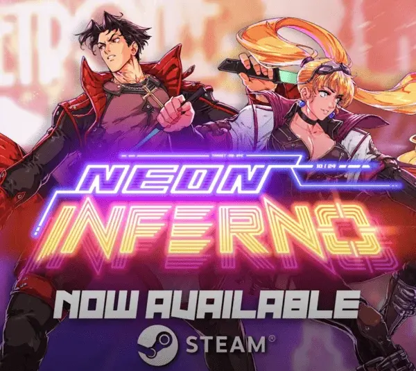 Neon Inferno, Arcade style, retro game, fast pace shooter, co-op, Steam, indie game