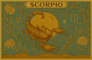 Scorpio zodiac horoscope sign in Art Nouveau style