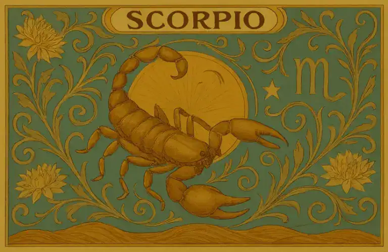 Scorpio zodiac horoscope sign in Art Nouveau style