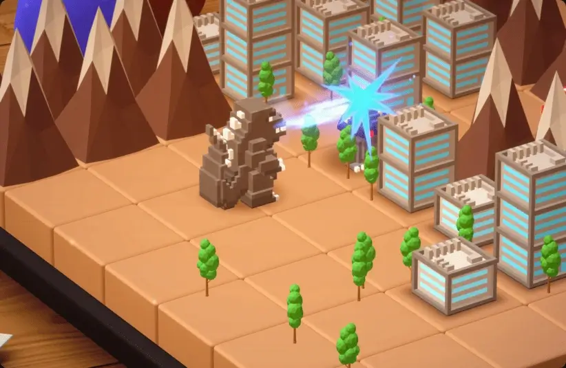Godzilla Voxel Wars, turn-based strategy