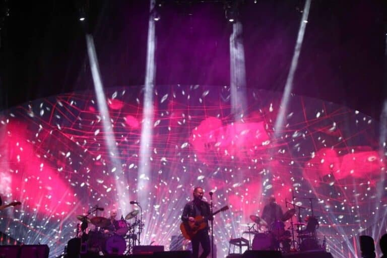 Apr 14, 2017; Indio, CA, USA; Radiohead performs on the Coachella Stage during the Coachella Valley Music and Arts Festival at Empire Polo Club. Mandatory Credit: The Desert Sun-USA TODAY NETWORK