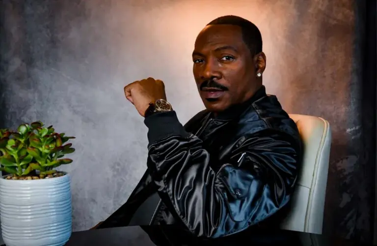 Eddie Murphy sitting for a portrait