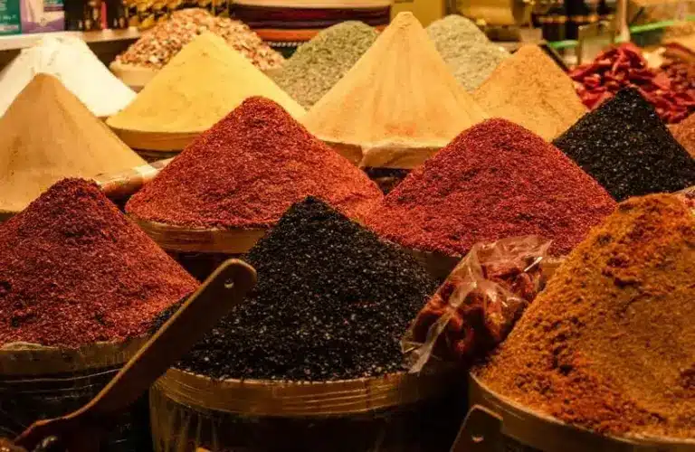 A spice market that sells sumac, among other spices.