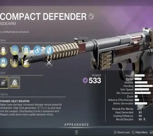 Destiny 2 Renegades Compact Defender god roll guide