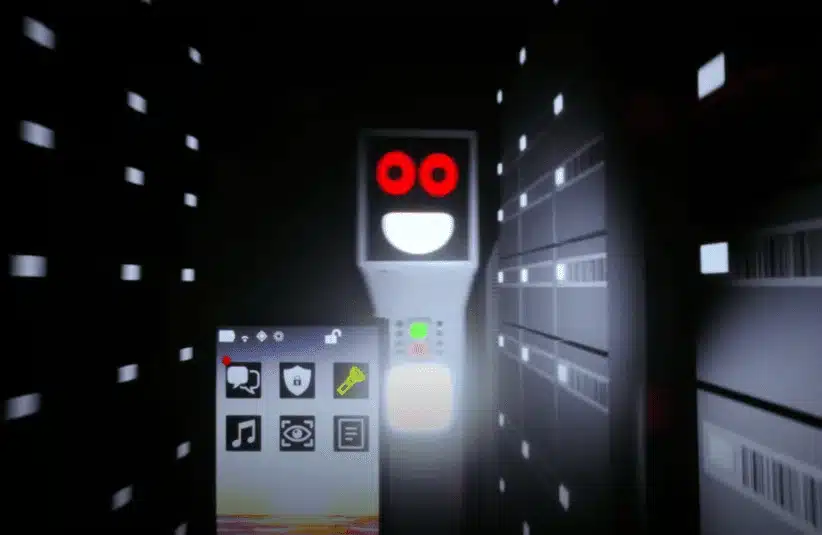 Drink Human Beans, solo dev Last Dissent, dystopian horror survival about a corportation forcing humans through a deadly job hunting trial, coffee machine is the boss AI, robot adversaries