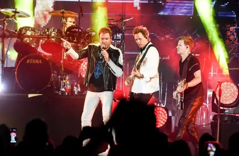Today's epic earworm comes from Duran Duran, pictured here performing at the Kennedy Space Center.