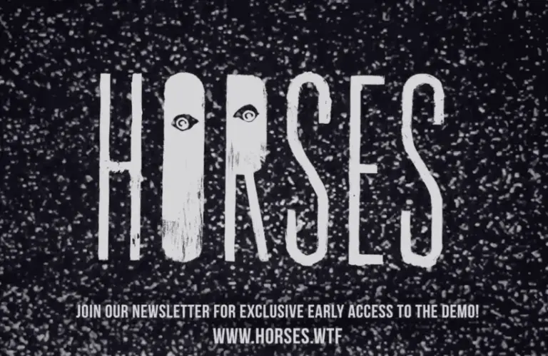 Horses, Santa Ragione, black and white silent film style interactive game, immersive but extremely unsettling imagery, gore, violence, trauma, suicide, content warning from developer, banned game, website title
