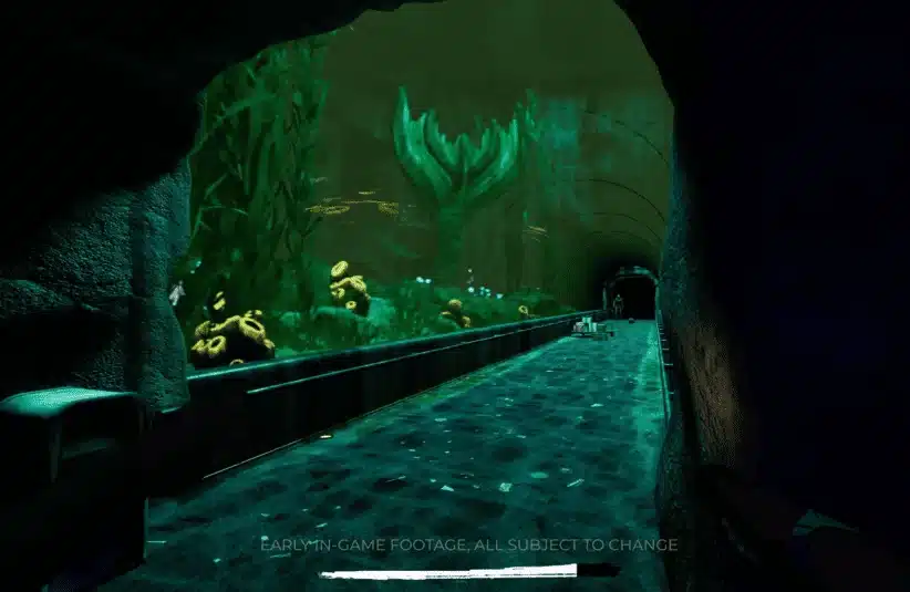 Indigo Park Chapter 2 teaser gameplay trailer, Oceanic Odyssey ride, Finley the Sea Serpent, Rambley Raccoon, UniqueGeese, passion project game in mascot horror, abandoned amusement park, Finley's Fin, creature