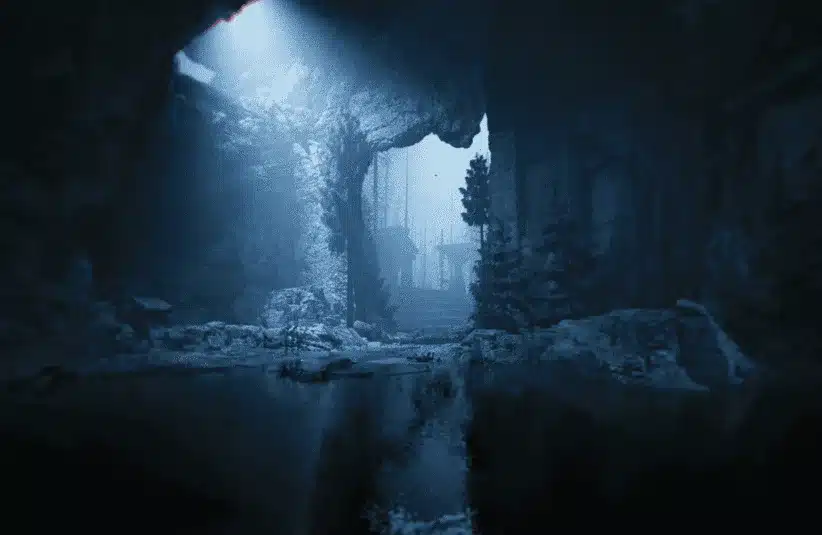 Lucid Falls, debut game by Eldamar Studio, featured on Day of the Devs 2025 Steam event, locked into a lucid dream devolving into a nightmare, Unreal Engine, reality bending and manipulation of physics, landscape shots