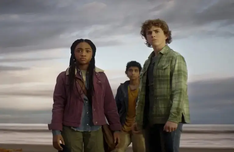 Walker Scobell, Aryan Simhadri, and Leah Sava' Jeffries in Percy Jackson and the Olympians (2023)