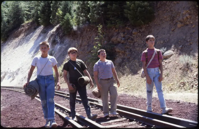 River Phoenix, Corey Feldman, Wil Wheaton, and Jerry O'Connell in Stand by Me (1986)