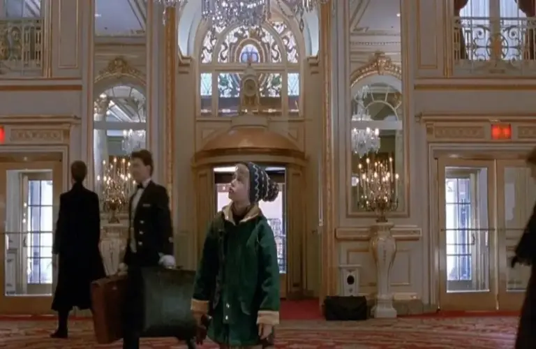 Macaulay Culkin in Home Alone 2, in the Plaza Hotel, best hotels, holiday decor