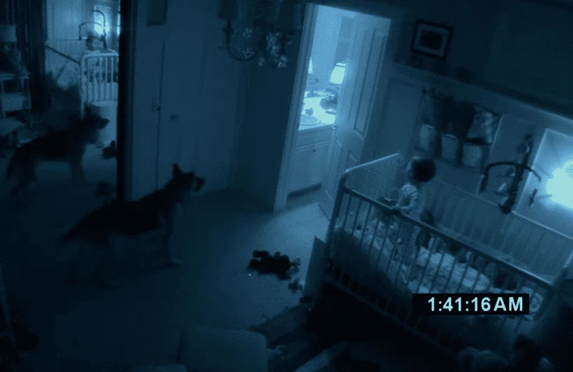 Paranormal Activity 2, franchise, Demonic haunting, found footage, possession, baby's room, dog is barking at invisible entity