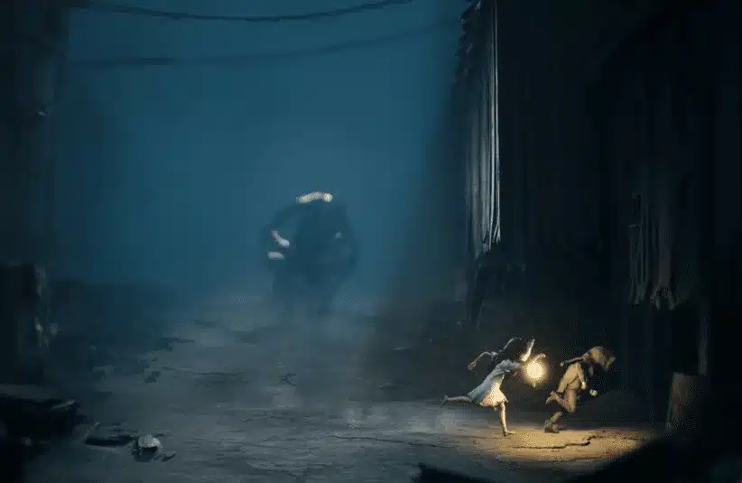 Reanimal, Tarsier Studios, THQ Nordic, Nintendo Switch 2, multiplatform, co-op, dark, horror survival, atmospheric, children escaping from a giant in the distance,