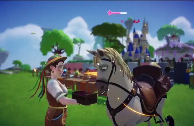 Disney Dreamlight Valley, feed horse, Wishblossom Ranch
