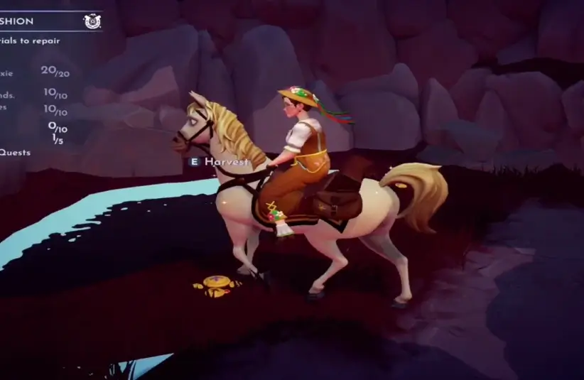 Gathering Button Mushroom, Disney Dreamlight Valley, Wishblossom Ranch