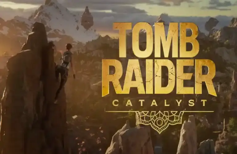 Screenshot of Laura Croft in Teaser Trailer for Tomb Raider Catalyst Game.