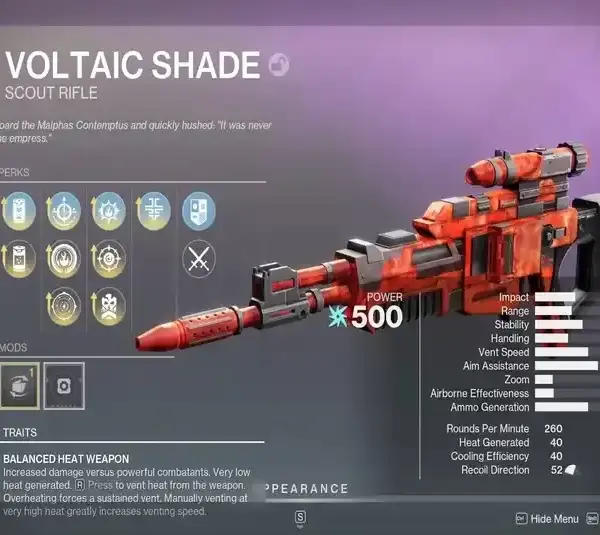 Voltaic Shade God Roll Guide in Destiny 2