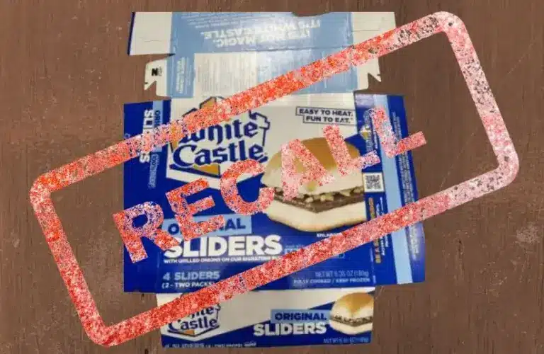 White Castle Frozen 4-Count Carton of Original Sliders Recall