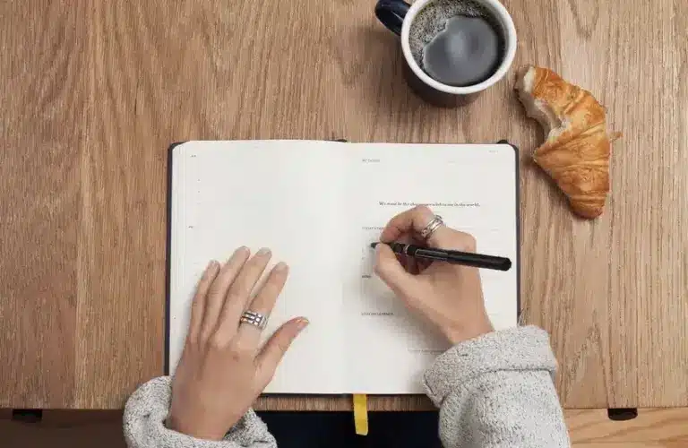 Writing in a journal, journaling prompts