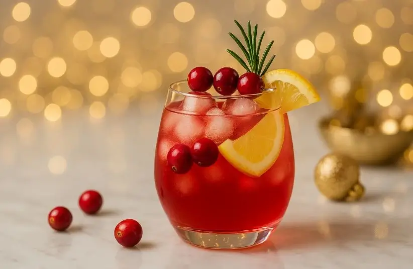 Cranberry and Lemon Mocktail for New Years