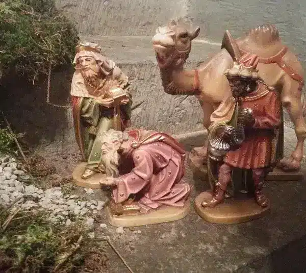 Photo of the three wise men statues as part of a Nativity scene, Caspar, Gaspar, Melchior, Balthazar, Epiphany