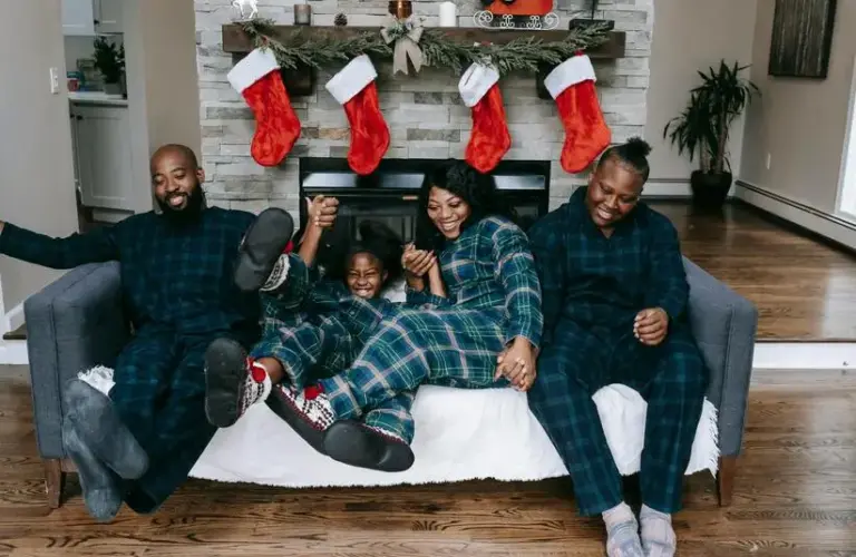 Plaid is a great choice for christmas pajamas