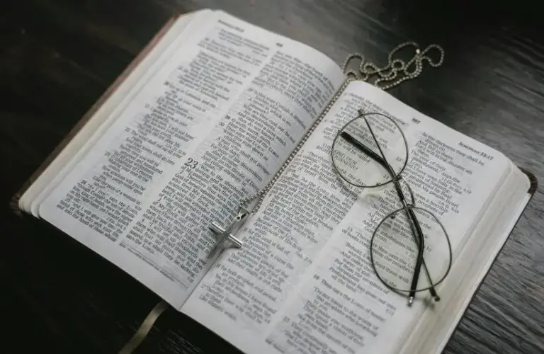 Close up shot of an open bible. Daily devotion